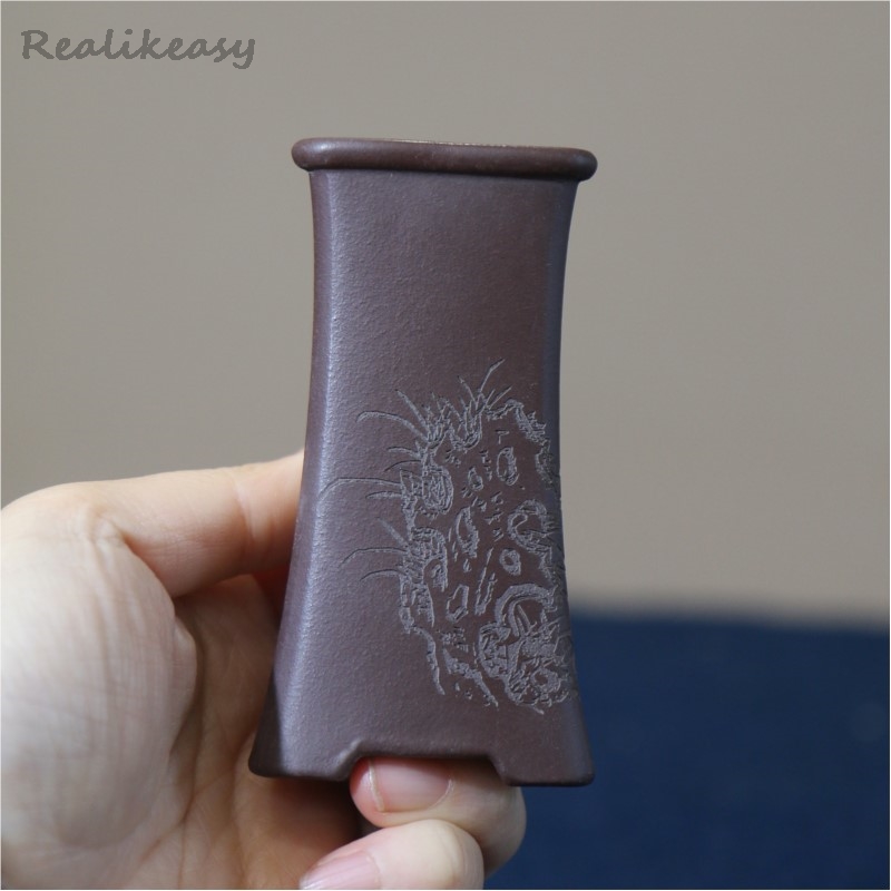 Tagine Clay Pot - 中国紫粘土植木鉢ミニ彫刻多肉植物親指植木鉢家庭用多機能装飾植木鉢 LJ456