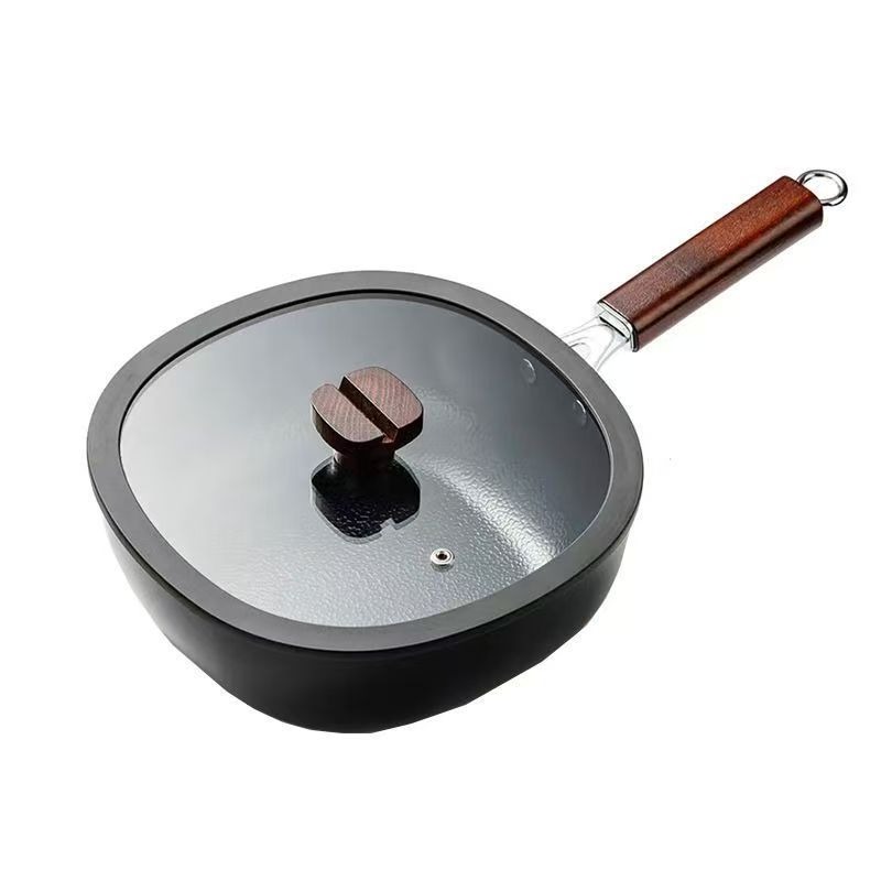 Dosa Pan Iron - チタン鉄鍋、多機能ノンスティック鍋、極厚鉄製中華鍋、鋳鉄鍋、IH対応、ガス万能