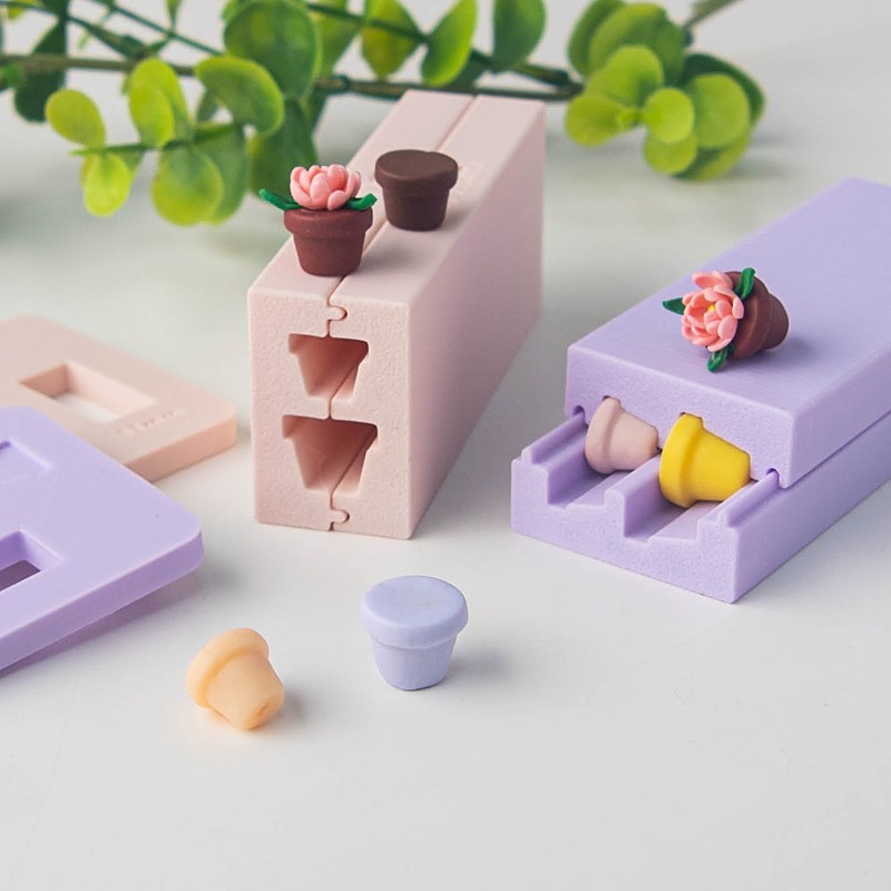 Tagine Clay Pot - ミニ3Dフラワーポット粘土手動圧延型ソフトセラミックポットフラワーポットDIYミニチュア植物装飾ポリマークレイツール