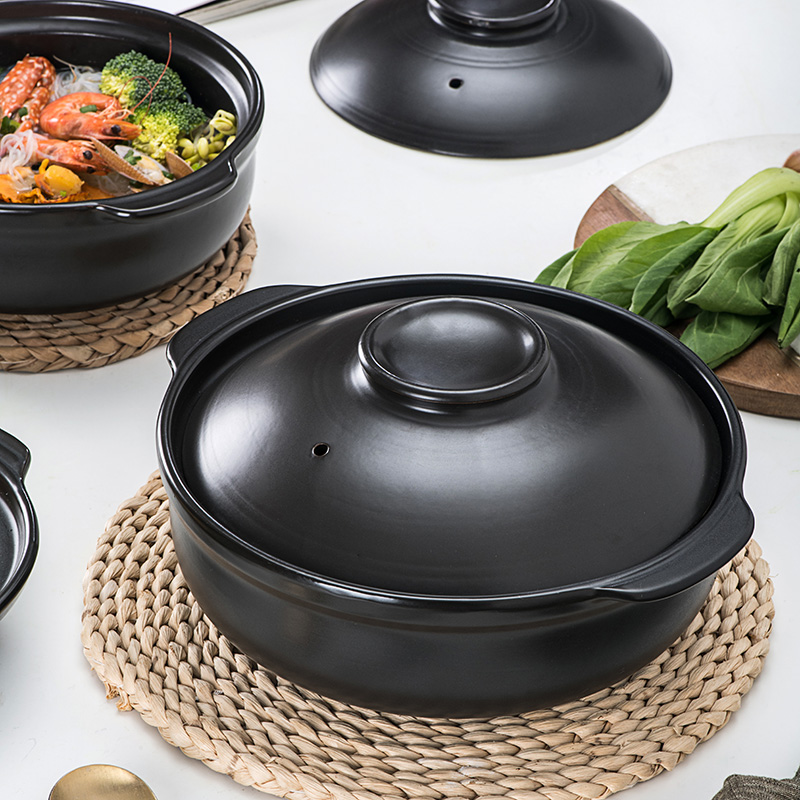 Tagine Clay Pot - 韓国のキャセロール陶器鍋、スープ、蒸しされたトリミング、低い、耐熱性、ライス、ガス、ガス