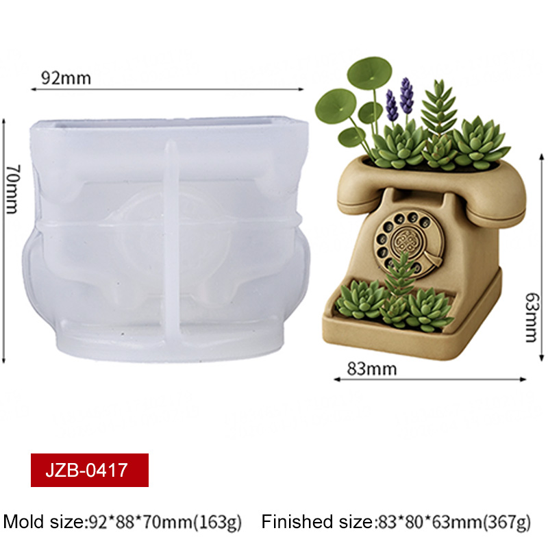 3D ヴィンテージ回転式電話機型多肉植物鉢シリコンモールド  - Tagine Clay Pot のレビューと価格
