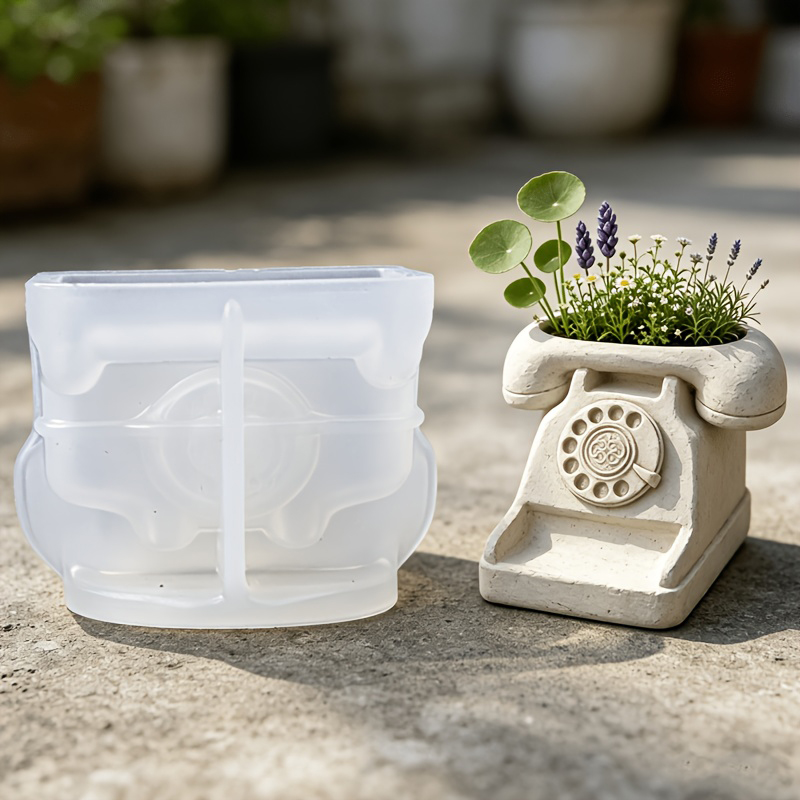 3D ヴィンテージ回転式電話機型多肉植物鉢シリコンモールド  - Tagine Clay Pot のレビューと価格
