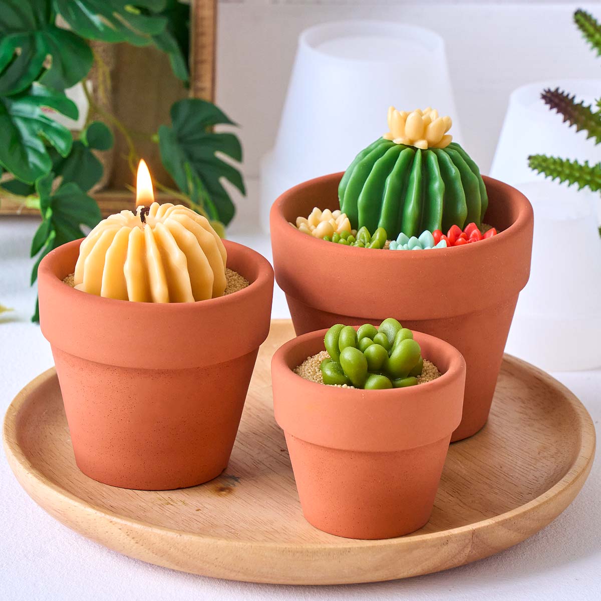 3D北欧キャンドルジャー用シリコンモールド DIYサボテン多 - Tagine Clay Pot のレビューと価格