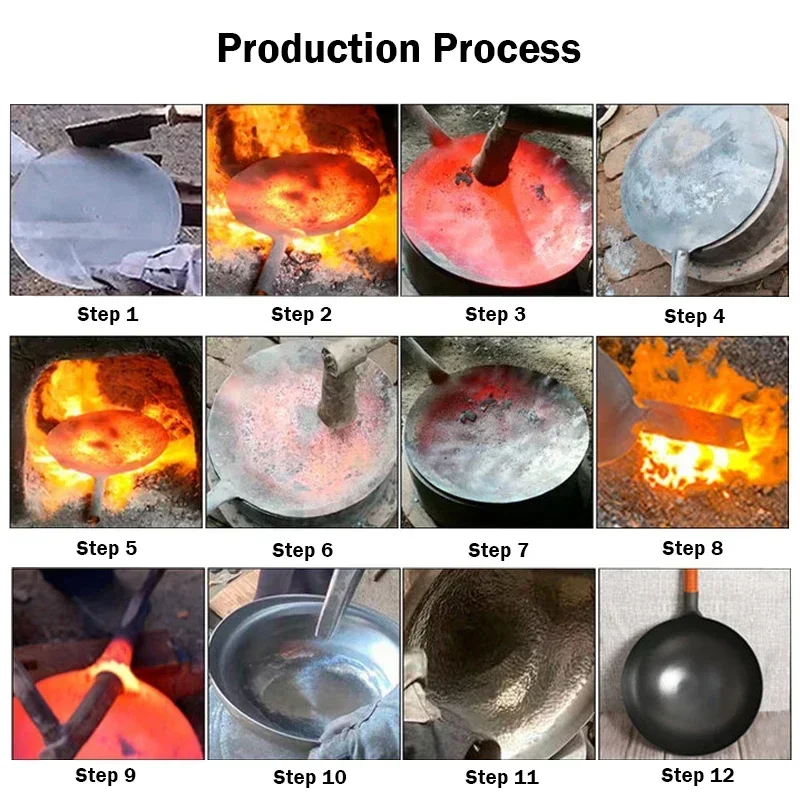 伝統的な手作りの鉄製中華鍋、本物のハンマーで鍛造された伝統的 - Dosa Pan Iron のレビューと価格