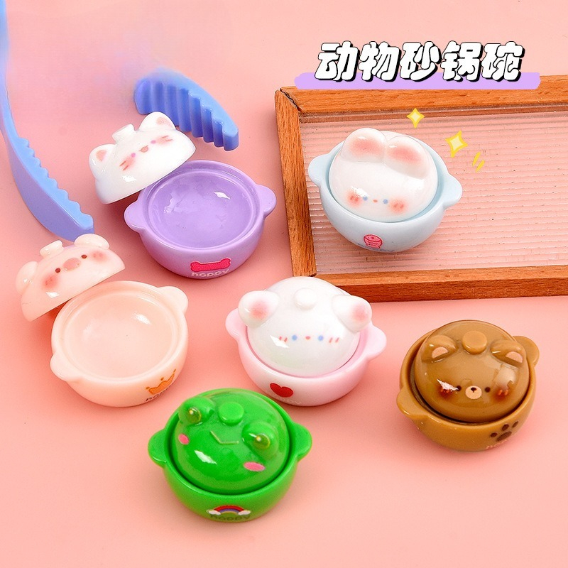 6個入り 動物粘土ポット レジンチャーム プレイフード ドー - Tagine Clay Pot のレビューと価格