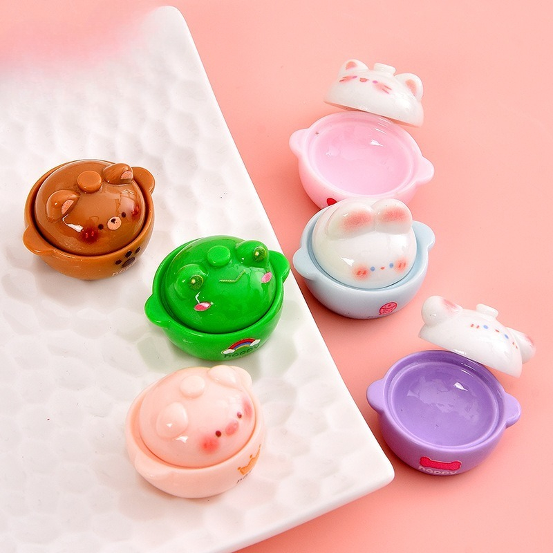 6個入り動物粘土ポット樹脂チャームセット、プレイフードミニチ - Tagine Clay Pot のレビューと価格