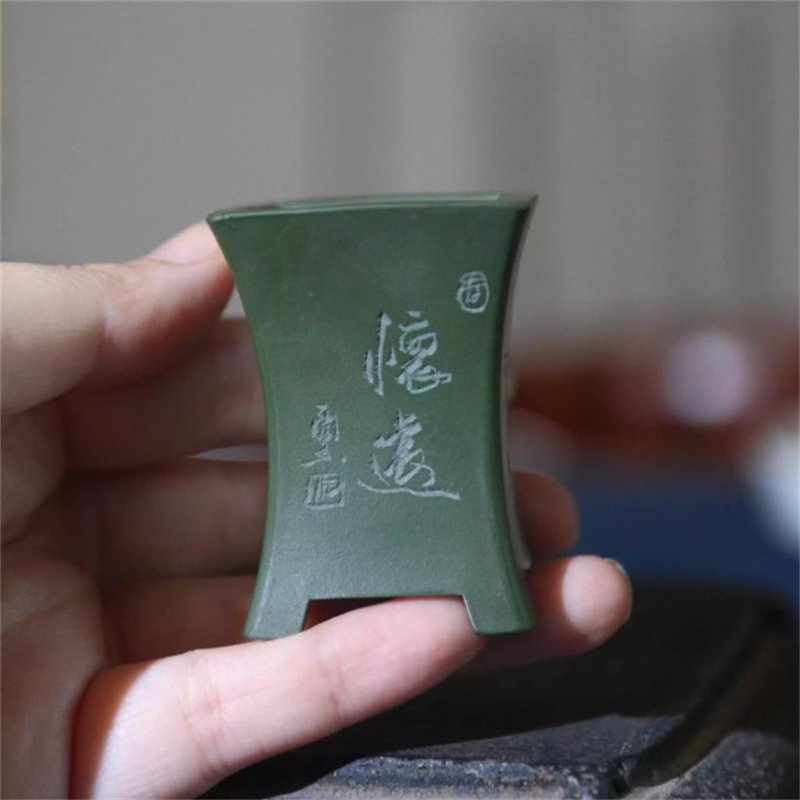 セラミック盆栽ポット、手作りの刻まれた花瓶、紫の砂、緑の粘土 - Tagine Clay Pot のレビューと価格